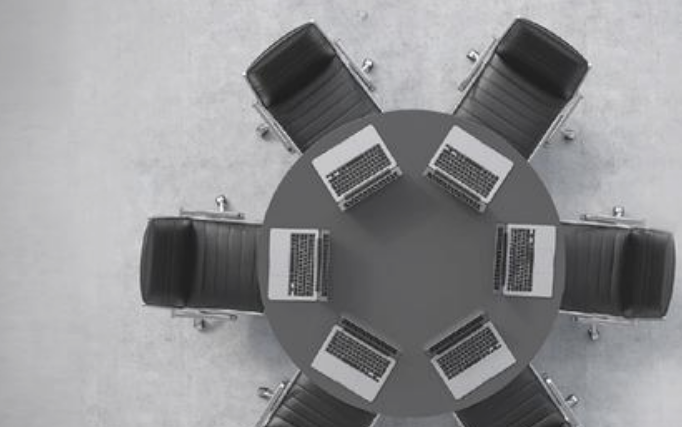 Photo of round table with chairs from above