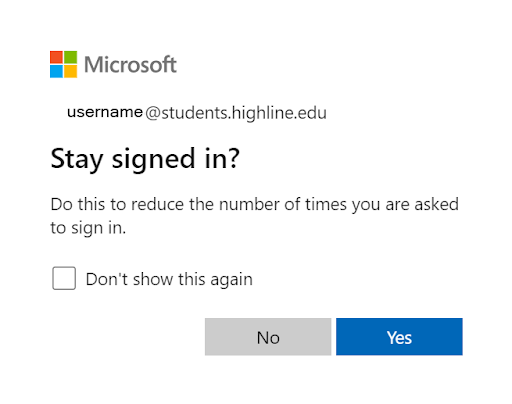 microsoft 365 for students stay signed in prompt