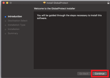 GlobalProtect Installer for MAC screenshot