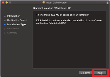Standard Install on MAC screenshot