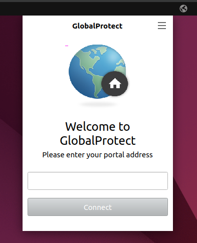 Welcome to GlobqalProtect, enter portal address, screenshot