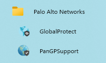 Palo Alto Networks, GlobalProtect, PanGPSupport menu, screenshot
