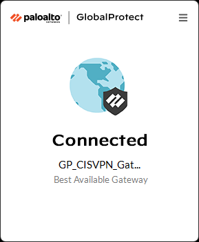 GlobalProtect Connected gateway screenshot