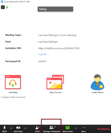Zoom Edit Meeting Manage Participants screenshot