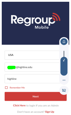 Regroup mobile app login