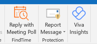 Outlook Report Button on Main Menu Bar