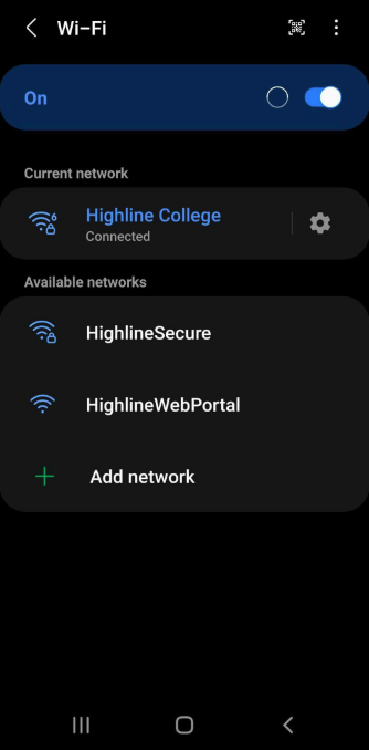 highline wifi android connected