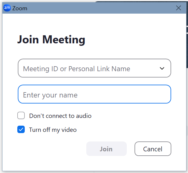 zoom app join meeting meeting id name