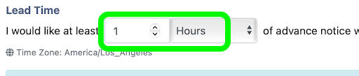 Settings box for Watermark meeting lead time, to determine how much advance notice you want before a meeting can be scheduled with you