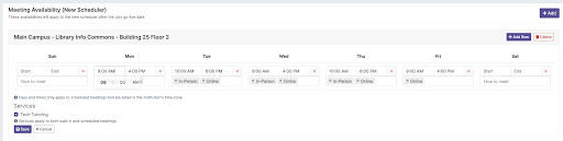 Watermark faculty Meeting Scheduler location details setting