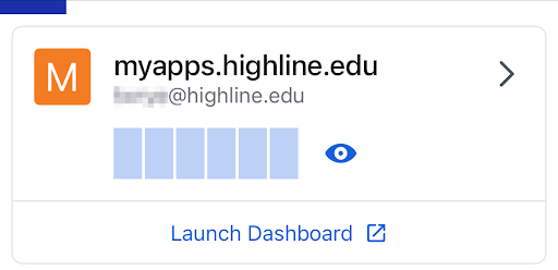 Okta Verify One Time Use Password generator for MyApps.Highline.edu