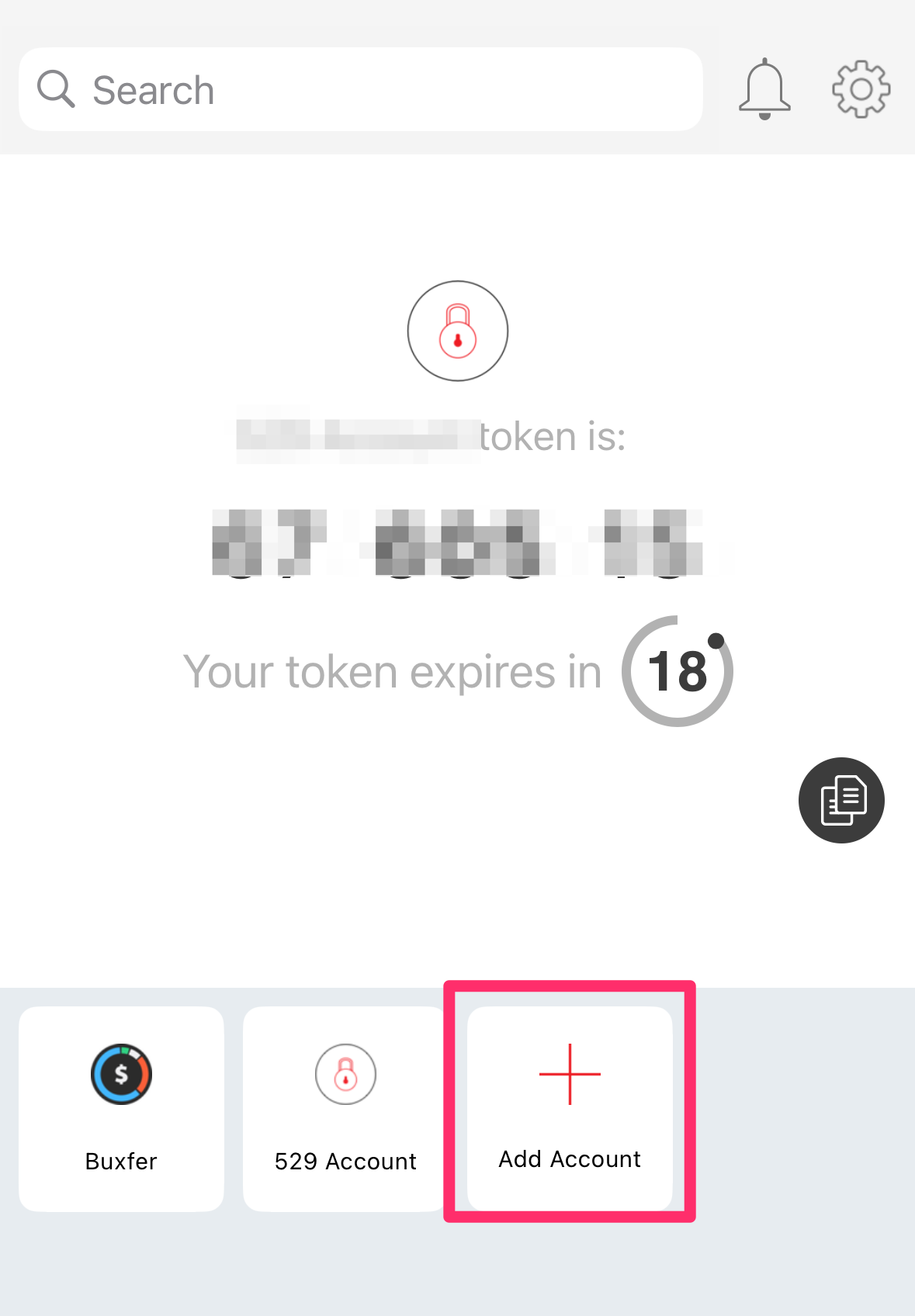 One Time Password app Authy add account