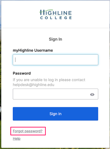 MyApps log in screen with the 'Forgot Password' link highlighted